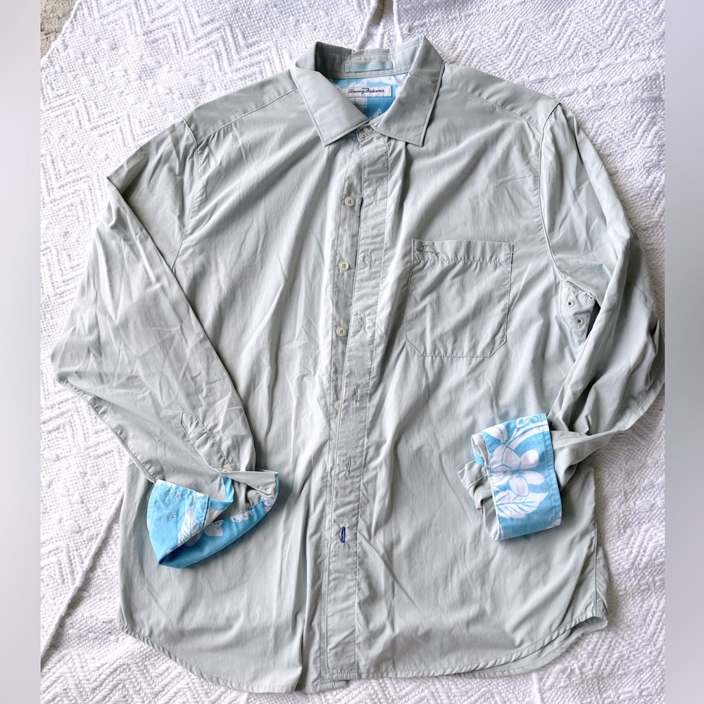 Tommy Bahama Spring Performance Fishing Button Down Long Sleeve Shirt